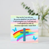 BLAUWE KROSS EN BUTTERFLY ISAIAH 41:10 KAART (Staand voorkant)