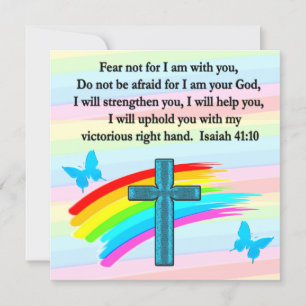 BLAUWE KROSS EN BUTTERFLY ISAIAH 41:10 KAART