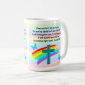 BLAUWE KROSS EN BUTTERFLY ISAIAH 41:10 KOFFIEMOK (Voorkant rechts)