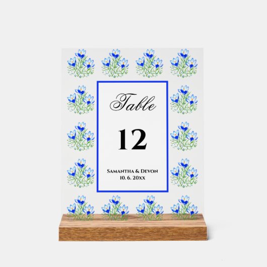 Blauwe kruiden acryl bord (Voorkant)