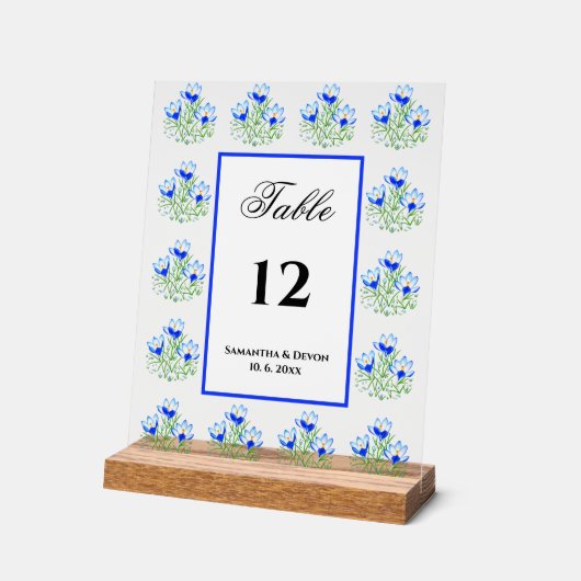 Blauwe kruiden acryl bord (Hoek)