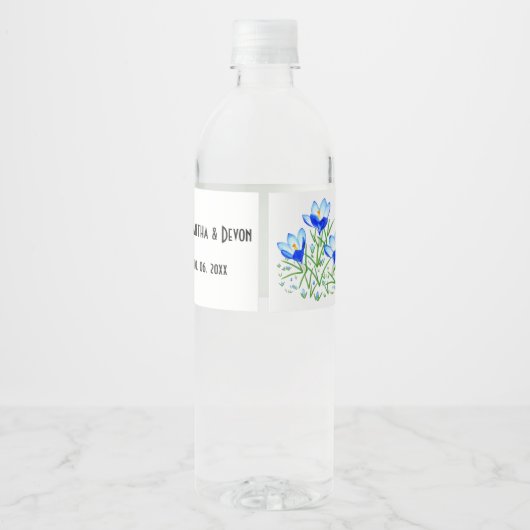 Blauwe kruiden waterfles etiket (Achterkant)