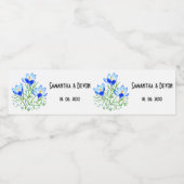 Blauwe kruiden waterfles etiket (Enkel label)