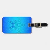 Blauwe kruidenschildpad bagagelabel (Voorkant horizontaal)