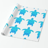 Blauwe kruidenschildpad cadeaupapier (Uitgerold)