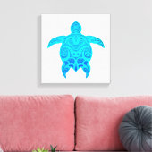 Blauwe kruidenschildpad canvas afdruk (Insitu (Woonkamer))