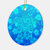 Blauwe kruidenschildpad keramisch ornament (Links)