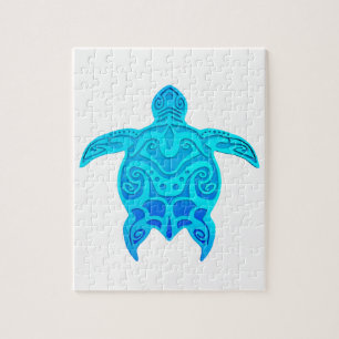 Blauwe kruidenschildpad legpuzzel