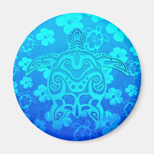Blauwe kruidenschildpad magneet (Voorkant)