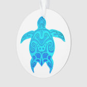 Blauwe kruidenschildpad ornament (voorkant)
