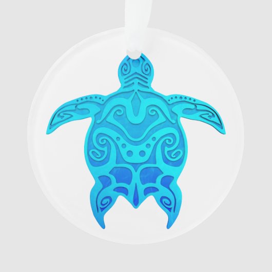 Blauwe kruidenschildpad ornament (voorkant)