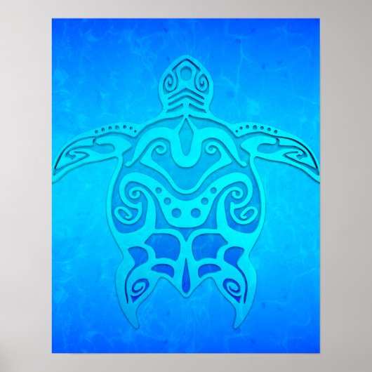 Blauwe kruidenschildpad poster (Voorkant)