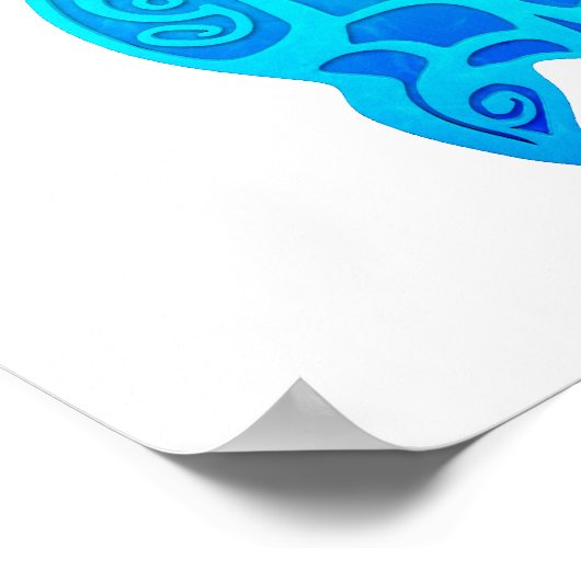 Blauwe kruidenschildpad poster (Hoek)