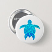 Blauwe kruidenschildpad ronde button 5,7 cm (Voorkant /achterkant)