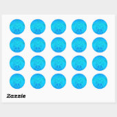 Blauwe kruidenschildpad ronde sticker (Vel)