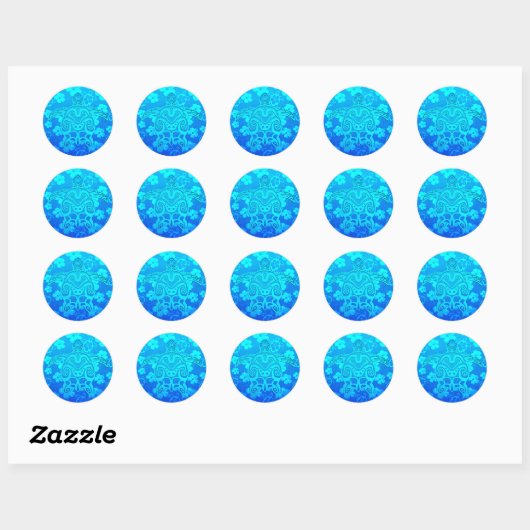 Blauwe kruidenschildpad ronde sticker (Vel)