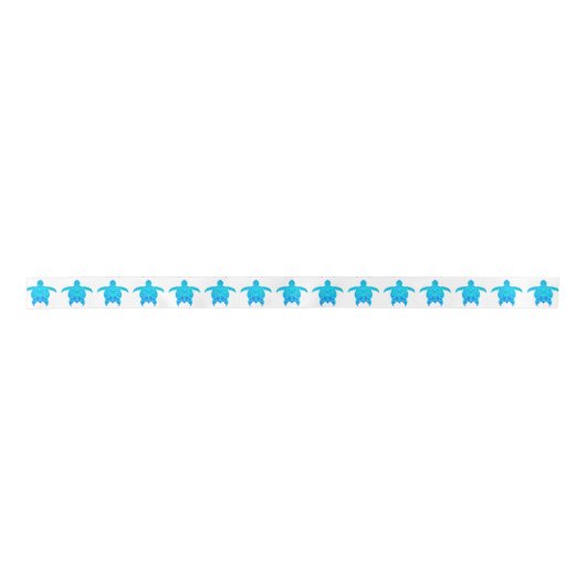 Blauwe kruidenschildpad satijnen lint (Voorkant)