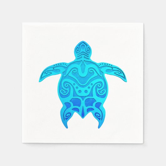 Blauwe kruidenschildpad servetten (Voorkant)