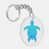 Blauwe kruidenschildpad sleutelhanger (Voorkant Links)