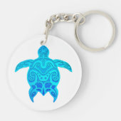 Blauwe kruidenschildpad sleutelhanger (Achterkant)
