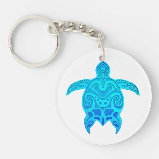 Blauwe kruidenschildpad sleutelhanger (Voorkant)