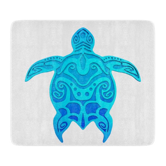 Blauwe kruidenschildpad snijplank (Voorkant)