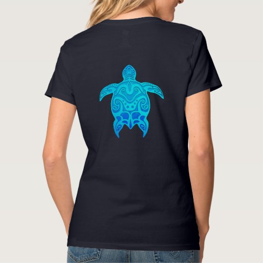 Blauwe kruidenschildpad t-shirt (Achterkant)