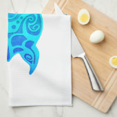 Blauwe kruidenschildpad theedoek (Quarter Fold)