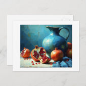 Blauwe kruik en Granaatappels, Briefkaart (Voorkant / Achterkant)