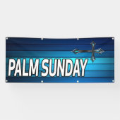 blauwe kruis en planken Palm Sunday Spandoek (Horizontaal)