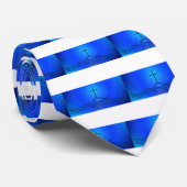 Blauwe kruis en vis (Ichthus) Stropdas (Opgerold)