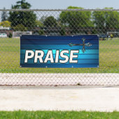 blauwe kruis en vlakken verheffen spandoek (Insitu)