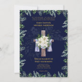 Blauwe Kruis Katholieke Nuptial Mass Bruiloft Kaart (Voorkant)