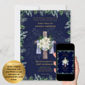 Blauwe Kruis Katholieke Nuptial Mass Bruiloft Kaart