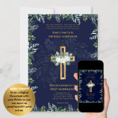 Blauwe Kruis Katholieke Nuptial Mass Bruiloft Kaart