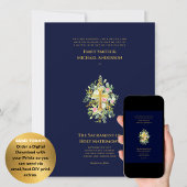 Blauwe Kruis Katholieke Nuptial Mass Bruiloft Kaart