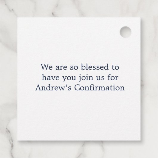 Blauwe kruis krans bevestiging bedankjes labels (Achterkant)