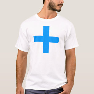 Blauwe kruisbetekenis t-shirt