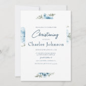 Blauwe Kruisbloemen Herfst Jongensdoop Kaart (Voorkant)