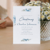 Blauwe Kruisbloemen Herfst Jongensdoop Kaart