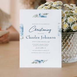 Blauwe Kruisbloemen Herfst Jongensdoop Kaart