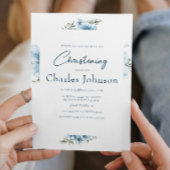 Blauwe Kruisbloemen Herfst Jongensdoop Kaart