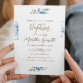 Blauwe Kruisbloemen Herfst Meisje Doop Kaart