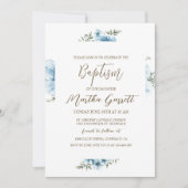 Blauwe Kruisbloemen Herfst Meisje Doop Kaart (Voorkant)