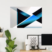 Blauwe Kruising Poster (Thuiskantoor)