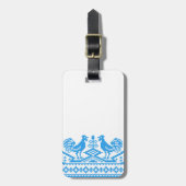 Blauwe kruissteek bagagelabel (Voorkant verticaal)