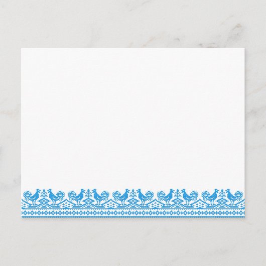 Blauwe kruissteek briefkaart (Voorkant)