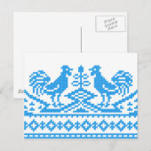 Blauwe kruissteek briefkaart (Voorkant / Achterkant)
