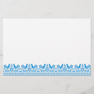 Blauwe kruissteek briefpapier
