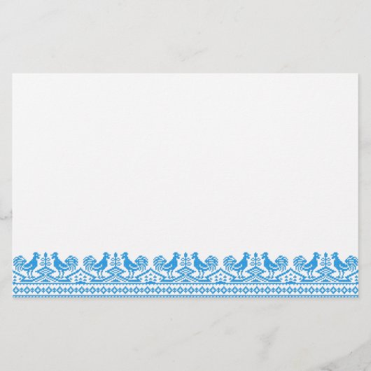 Blauwe kruissteek briefpapier (Voorkant)